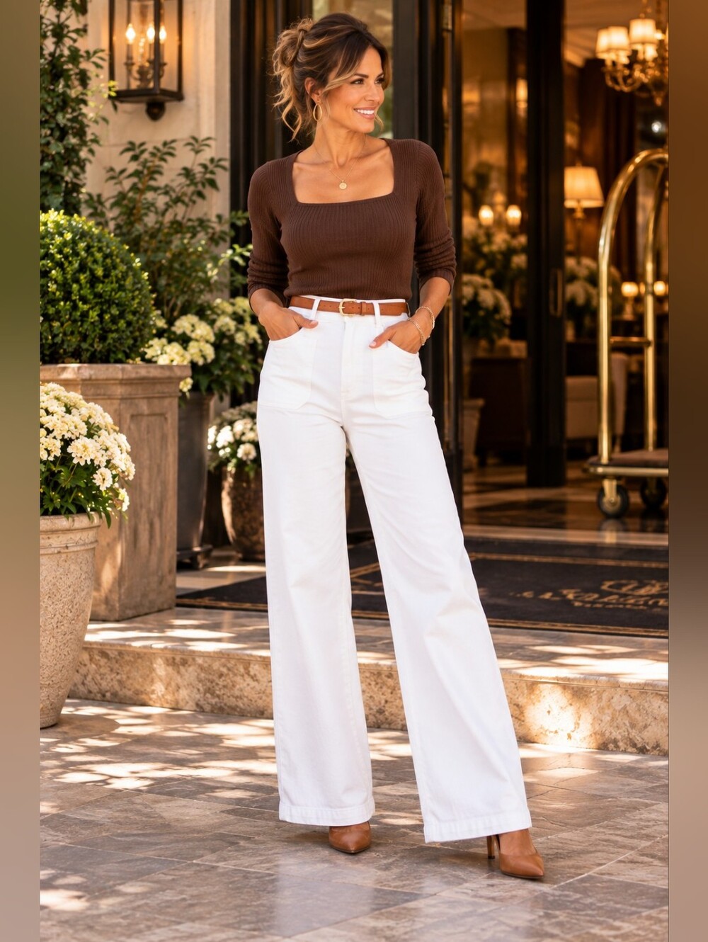 Madewell Emmett Wide Leg Jeans 26 White Patch Pocket Full Length High Rise